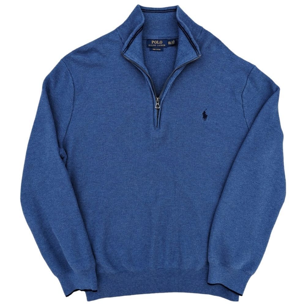 Vintage 90's Polo Ralph Lauren Men's Pima Cotton Quarter Zip Long Sleeve Sz XXL
